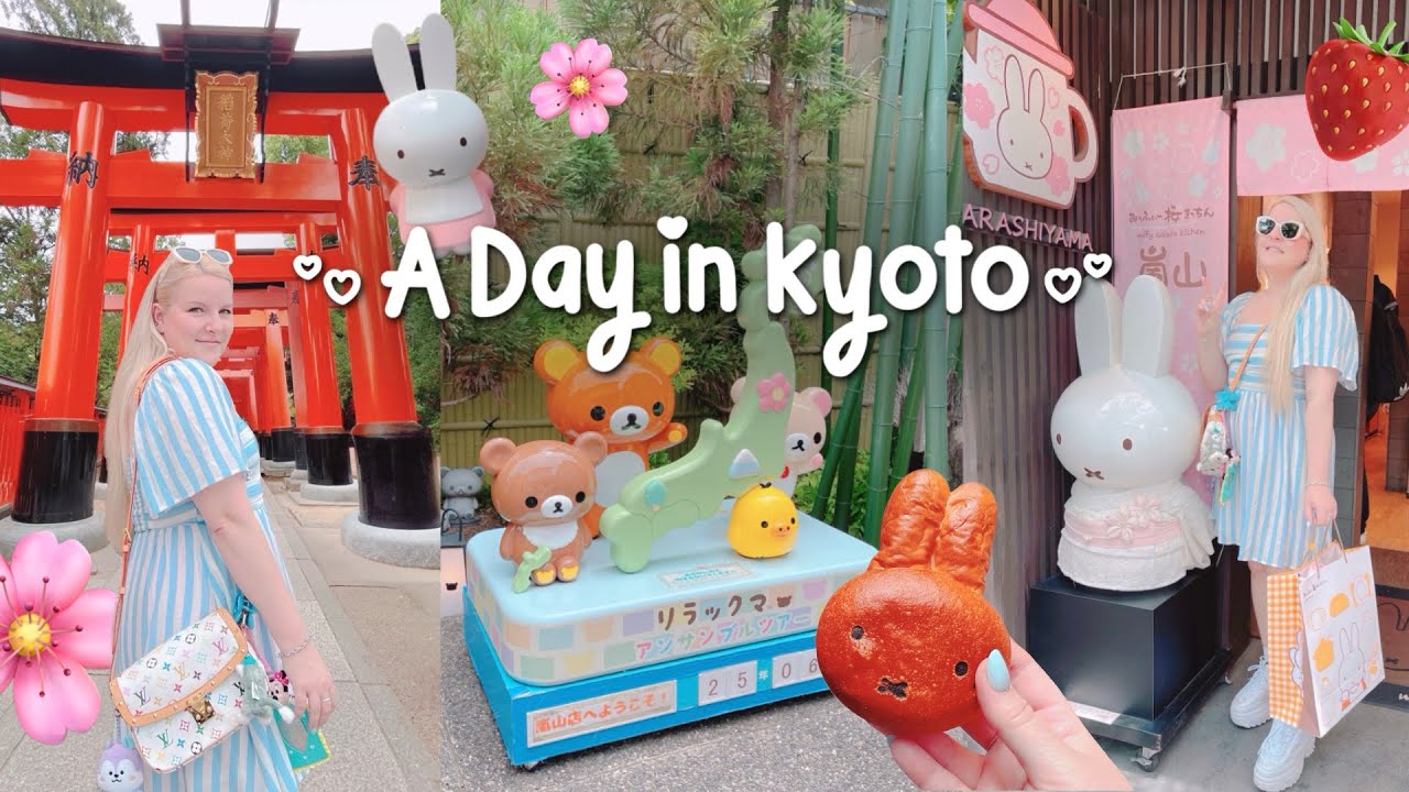 A day in Kyoto ⛩️🐰🌸 Miffy Sakura Kitchen, Snoopy & Rilakkuma tea houses, Bamboo Forest & Torii Gates