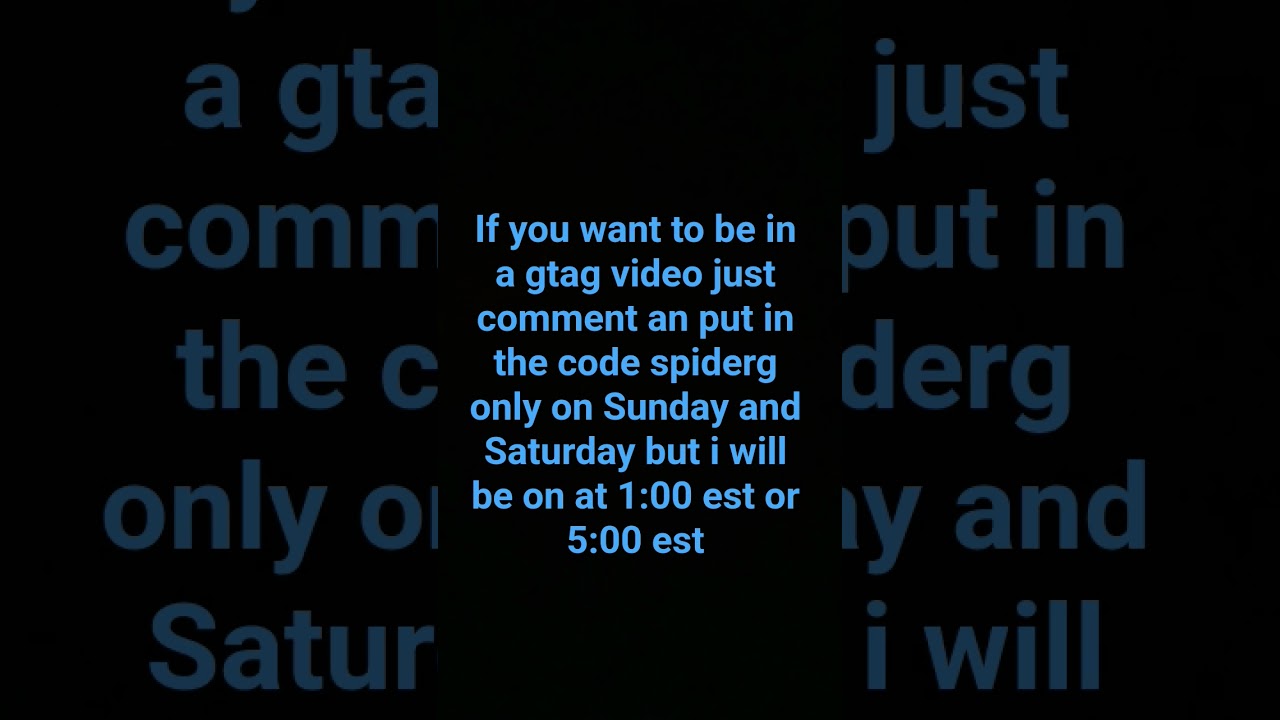 if you want to be in a vid 