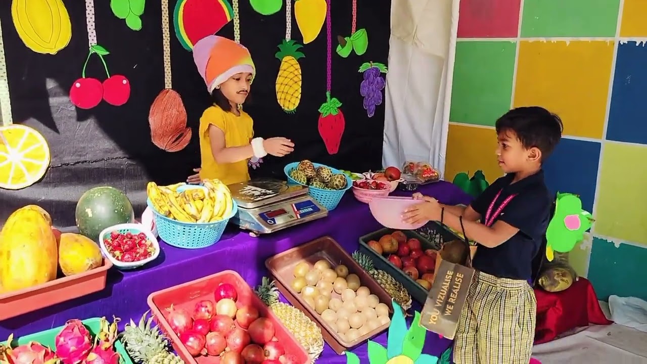 Fruit day celebration 🎉#fruit#schoollife #school #kids #apple #pineapple #kiwi #banana #graps 