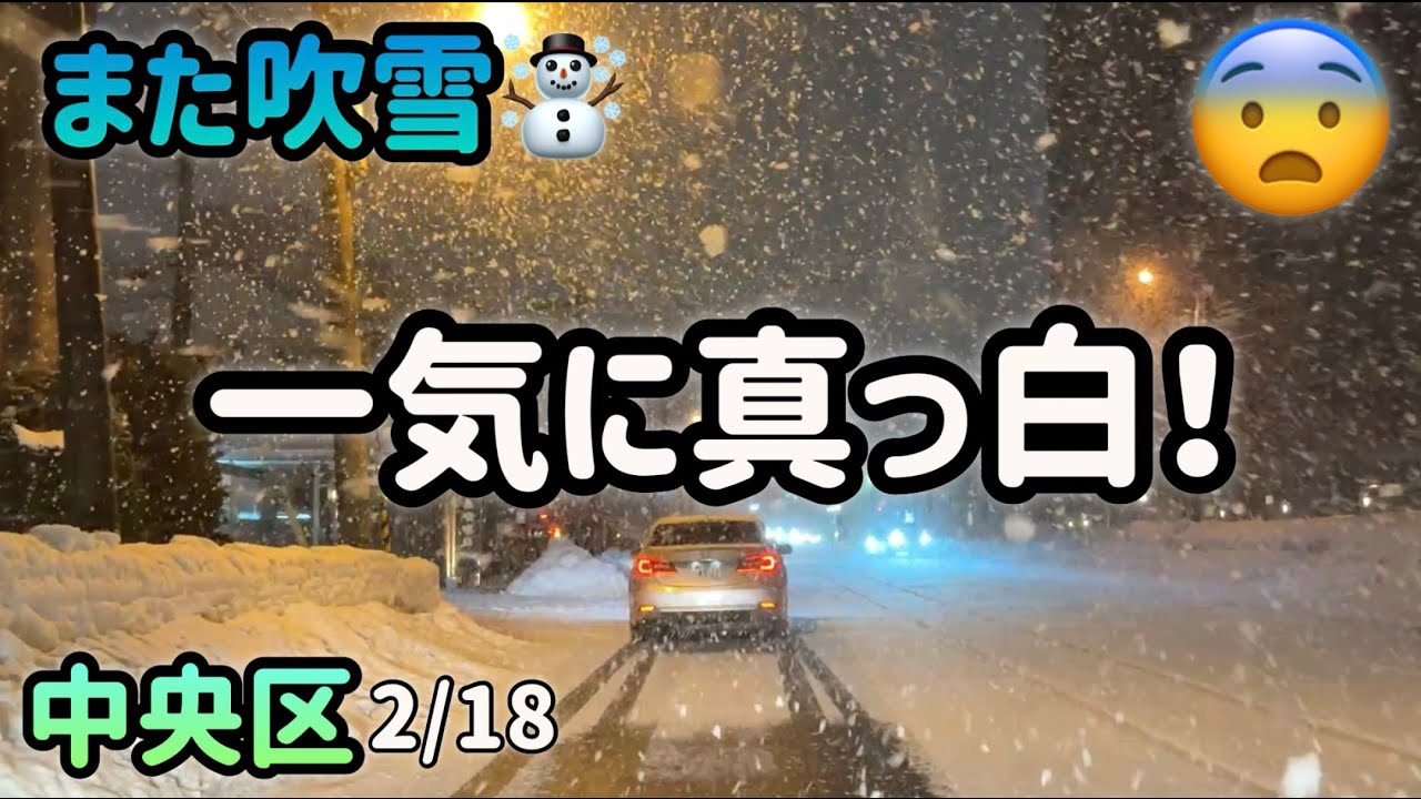 札幌にまた吹雪☃️短時間に一気に降った！また真っ白になっちゃった、、、