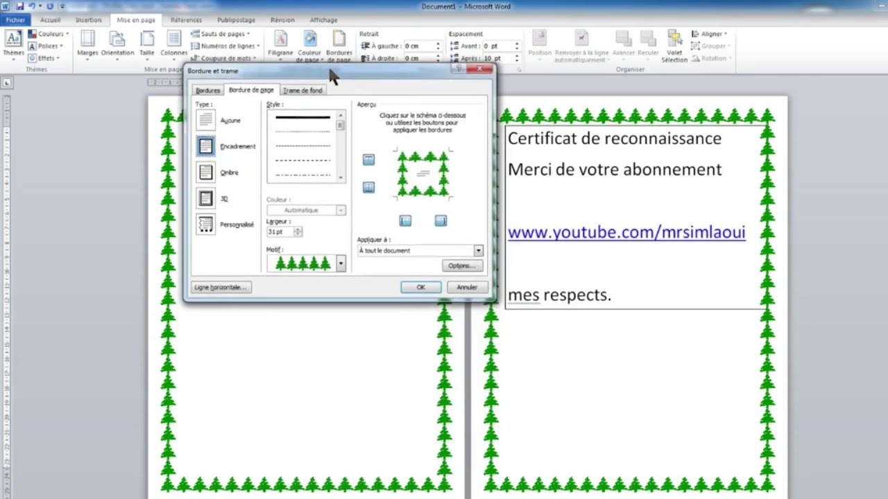 Comment d&eacute;corer vos documents WORD avec des  bordures de page   en couleurs