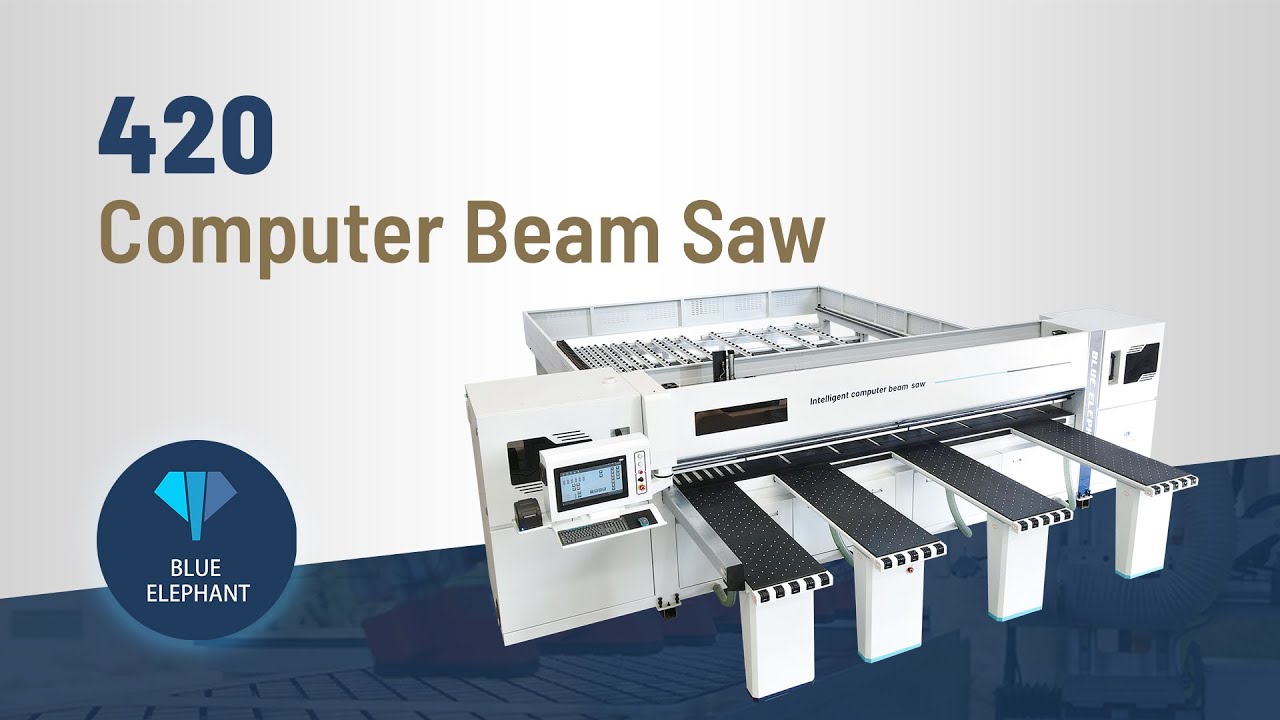 ELECNC420 Computerized Beam Saw Machine with 4 Air Floating Worktable for Large Wood Panel Cutting