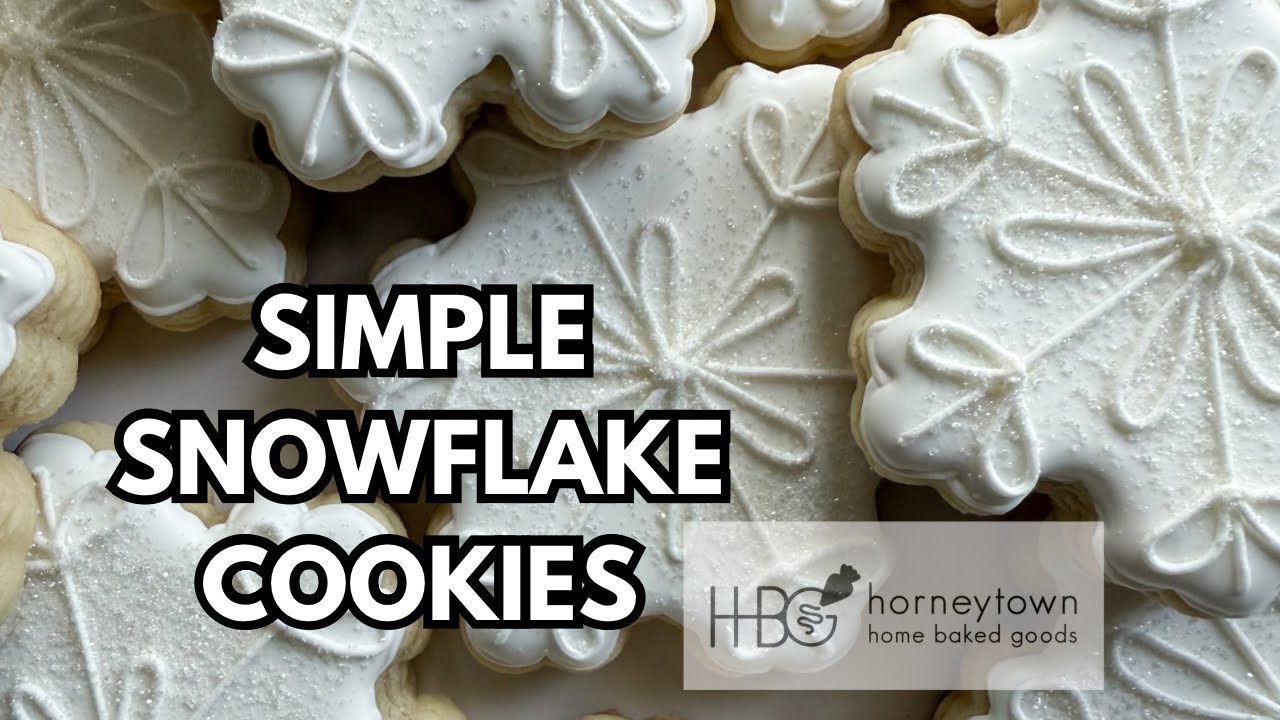 Simple Snowflake Sugar Cookie Tutorial ~ Step-by-Step Royal Icing Cookie Video