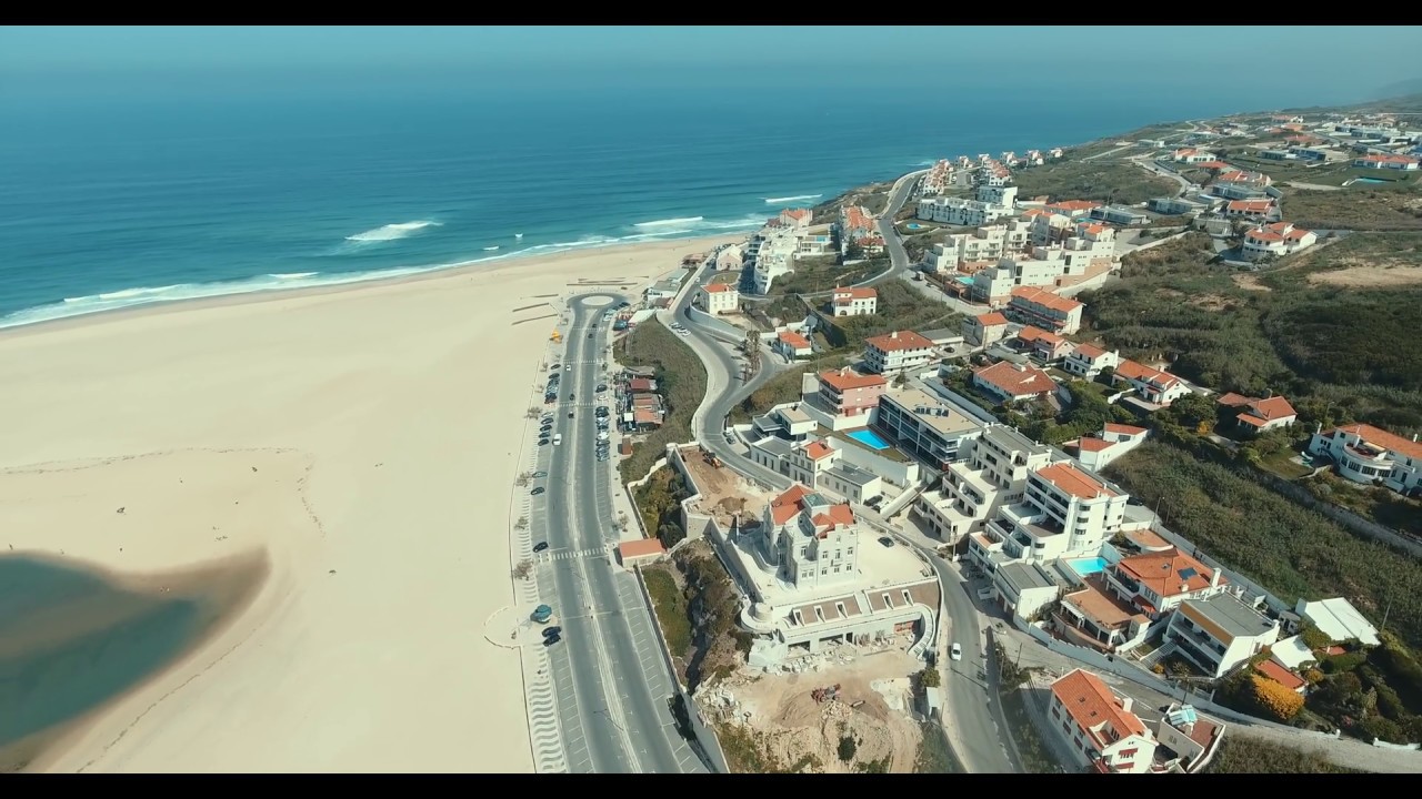 Foz do Arelho visto do céu em 4k full hd