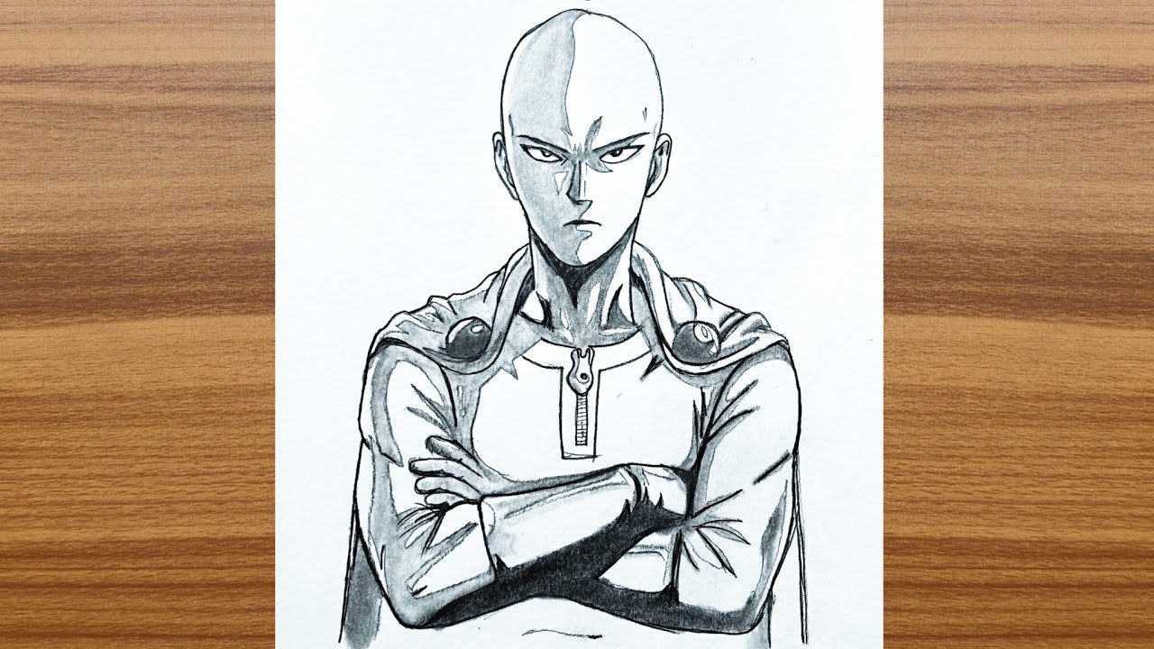 How to Draw Saitama | One Punch Man Pencil Sketch | Anime Drawing