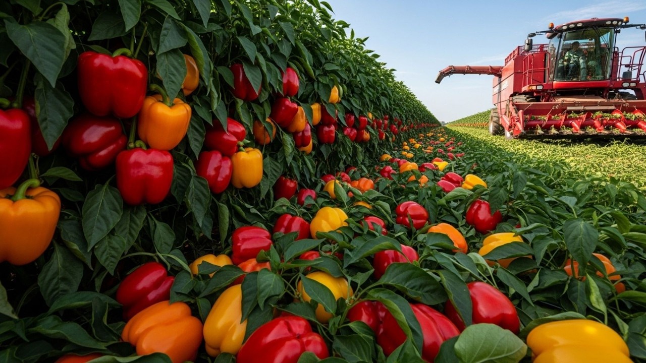 Modern Bell Pepper Farming Large-Scale Harvest and Processing | FarmSmart Insight