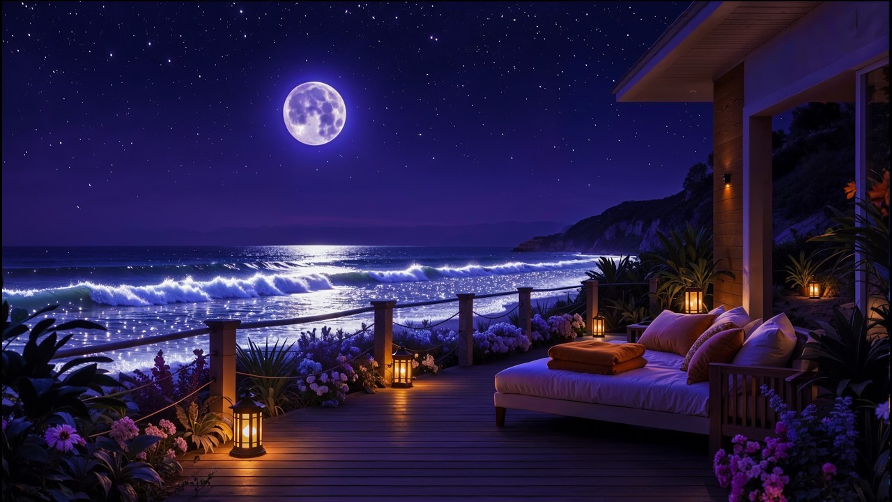 Healing Ocean and Piano Music For Deep Sleep - Relaxing Sounds To Relieve Stress And Calm The Mind