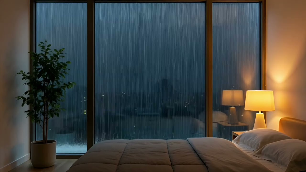 Heavy Rain at Night 🌧️ Insomnia Relief Sleep Sounds (1 Hours)