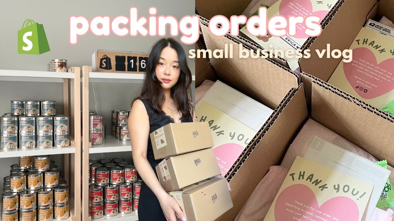 Packing orders for my small business on Shopify 📦🌎 2 year anniversary sale, growth, studio vlog asmr