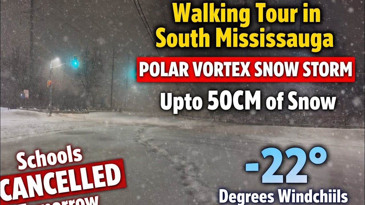 Polar Vortex Hits South Mississauga ❄️ Walking Tour | Up to 50CM Snow & -22°C Windchills