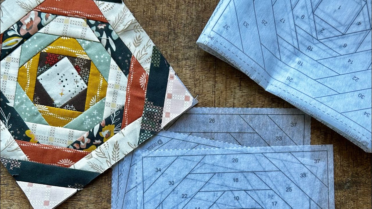 Montage patchwork pineapple sur support