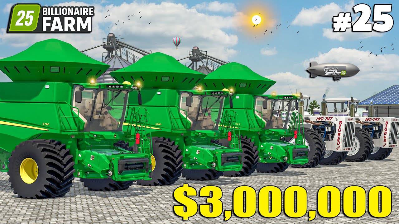 Я поставил всё! 3 000 000 долларов на гигантские комбайны | Ферма миллиардера | Farming Simulator 25