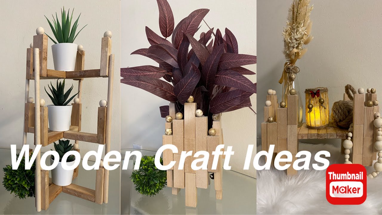 🦚Amazing Dollar Tree Craft Ideas  |Expensive lLook Low Budget Home Decor |Wooden Blocks DIY|