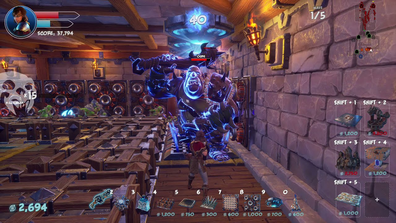 OMD3 Only Default Traps and Weapons Level 15 Dragon Boneyard 5 Skull Perfect Warmage Orcs Must Die 3
