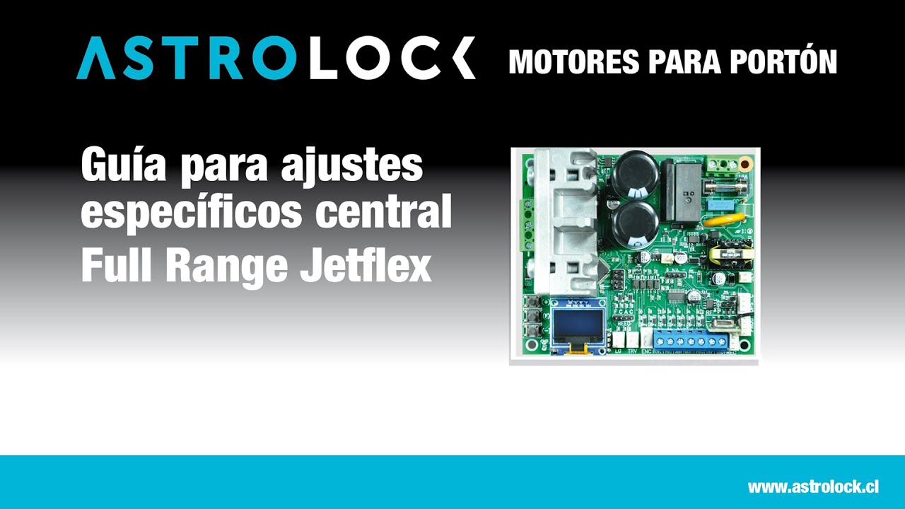 Tutorial configuraciones específicas para motor de portón Jetflex - Central Fullrange display