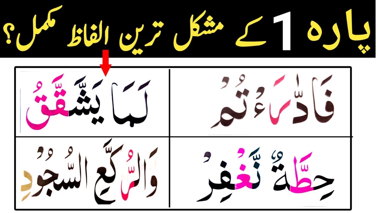 Para 1 Seven Difficult Words | Learn with Tajweed Rule|Difficult Words of Quran