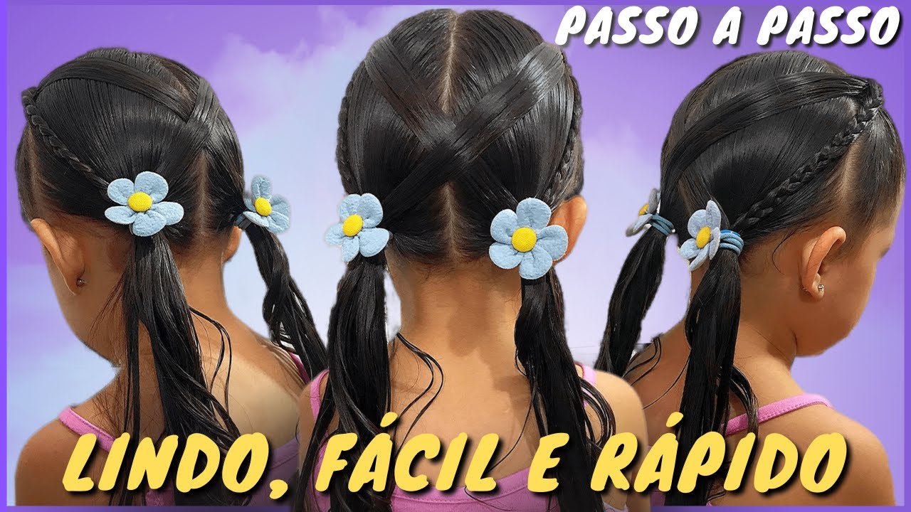 Penteado Fácil e Rápido para Escola | Quick and Easy Hairstyle for School