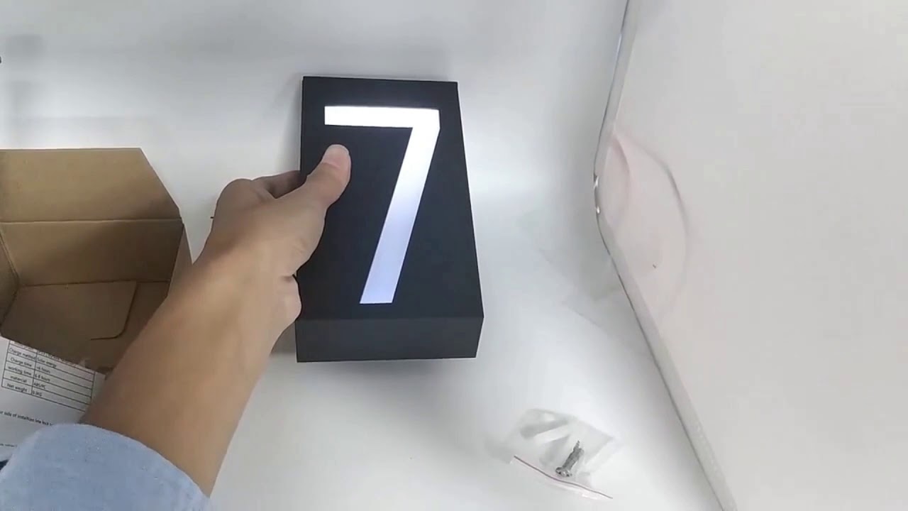 Solar Power House Sign Numbers Plates  6 Led Light Door Address Digits