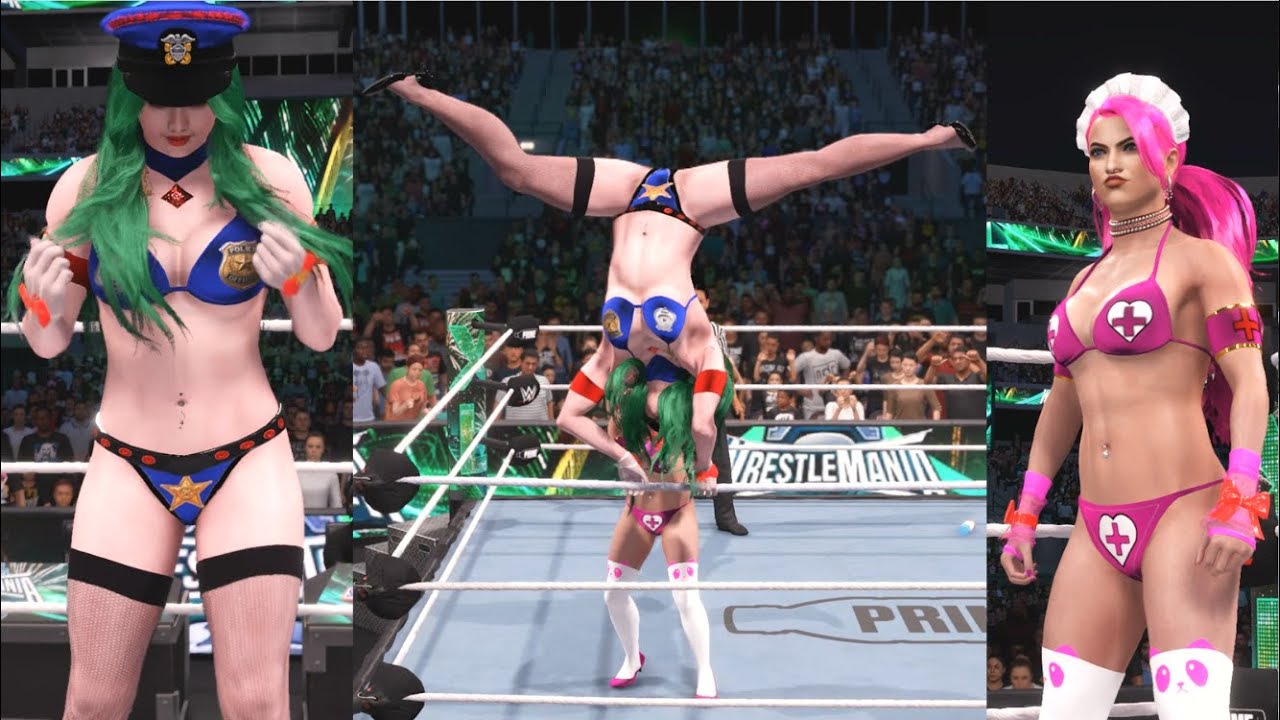 (Bikini) WWE 2K25 Officer Jenny Vs Nurse Joy 