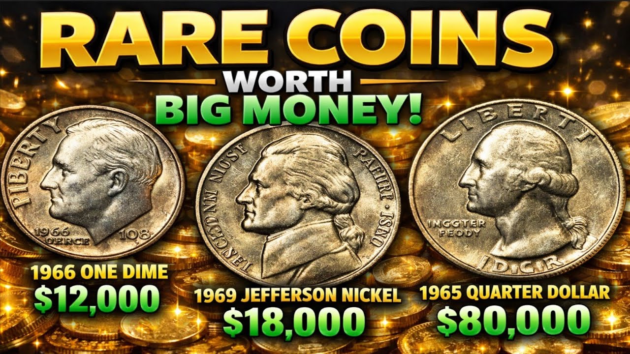 3 Rare USA Coins Worth Thousands! 1966 Dime, 1969 Nickel & 1965 Quarter!”