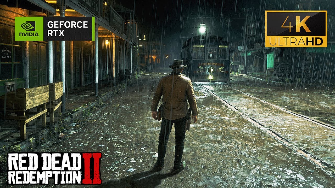 [4K] Walking in Thunderstorm at Night in Red Dead Redemption 2 - Rdr 2 RTX 5090 INSANE Graphics