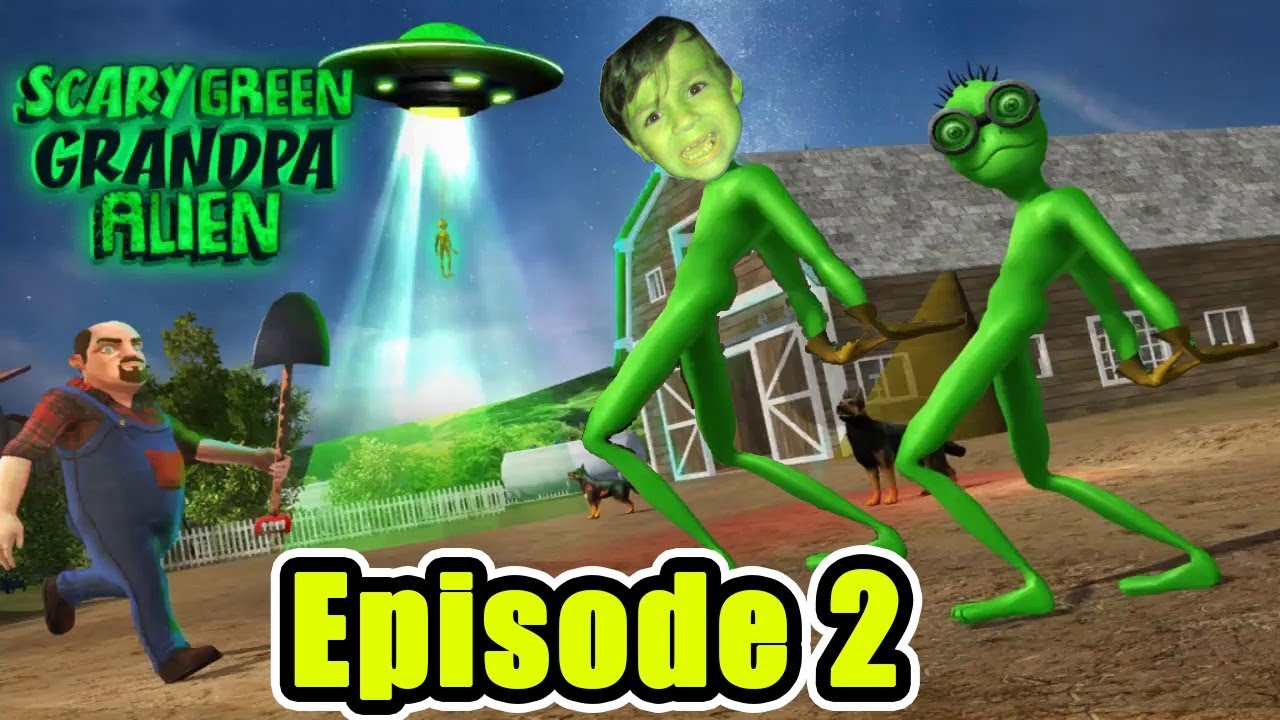 Scary Green Grandpa Alien Episode 2 (Weird Funny Game)