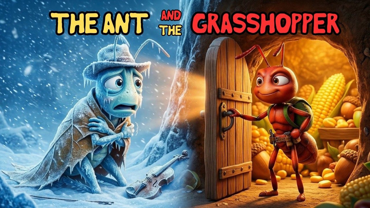The Ant and the Grasshopper 🐜🎻 Bedtime Stories for Kids | 3D Fairy Tale