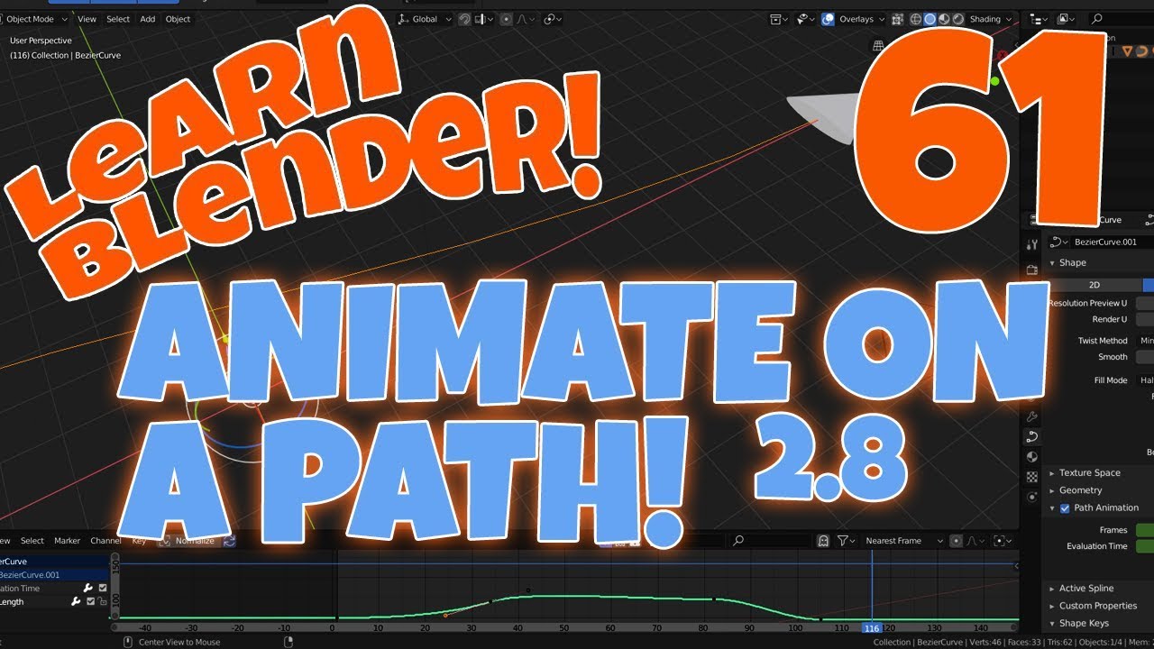 Blender Path Animation - How To Speed Up and Slow Down Curve Animation in 11 Minutes!