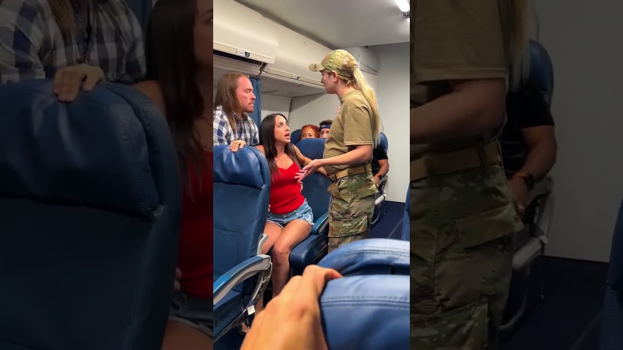 Jealous girlfriend gets kicked off the plane for mistreating pregnant military woman