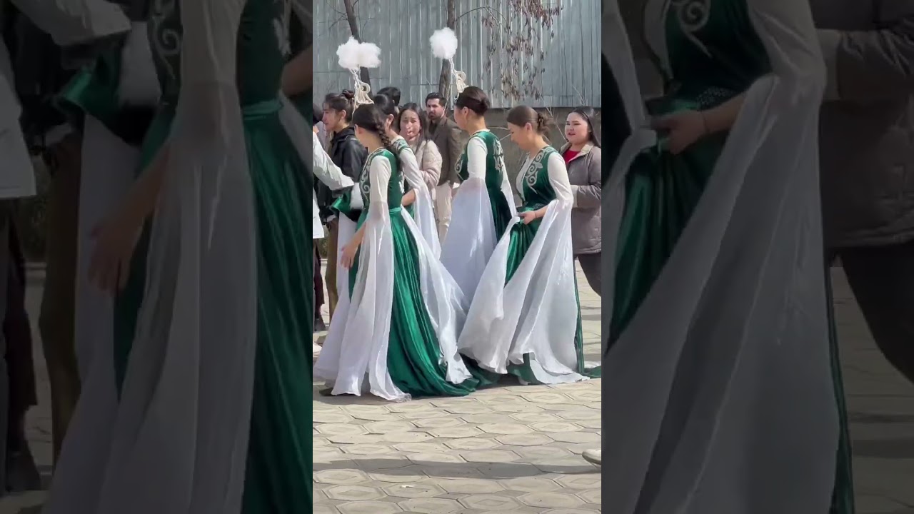 Kyrgyzstani Kyrgyz girls wearing beautiful cultural dresses 🌺🌺🌺🌺🌺#spring culture #noruz