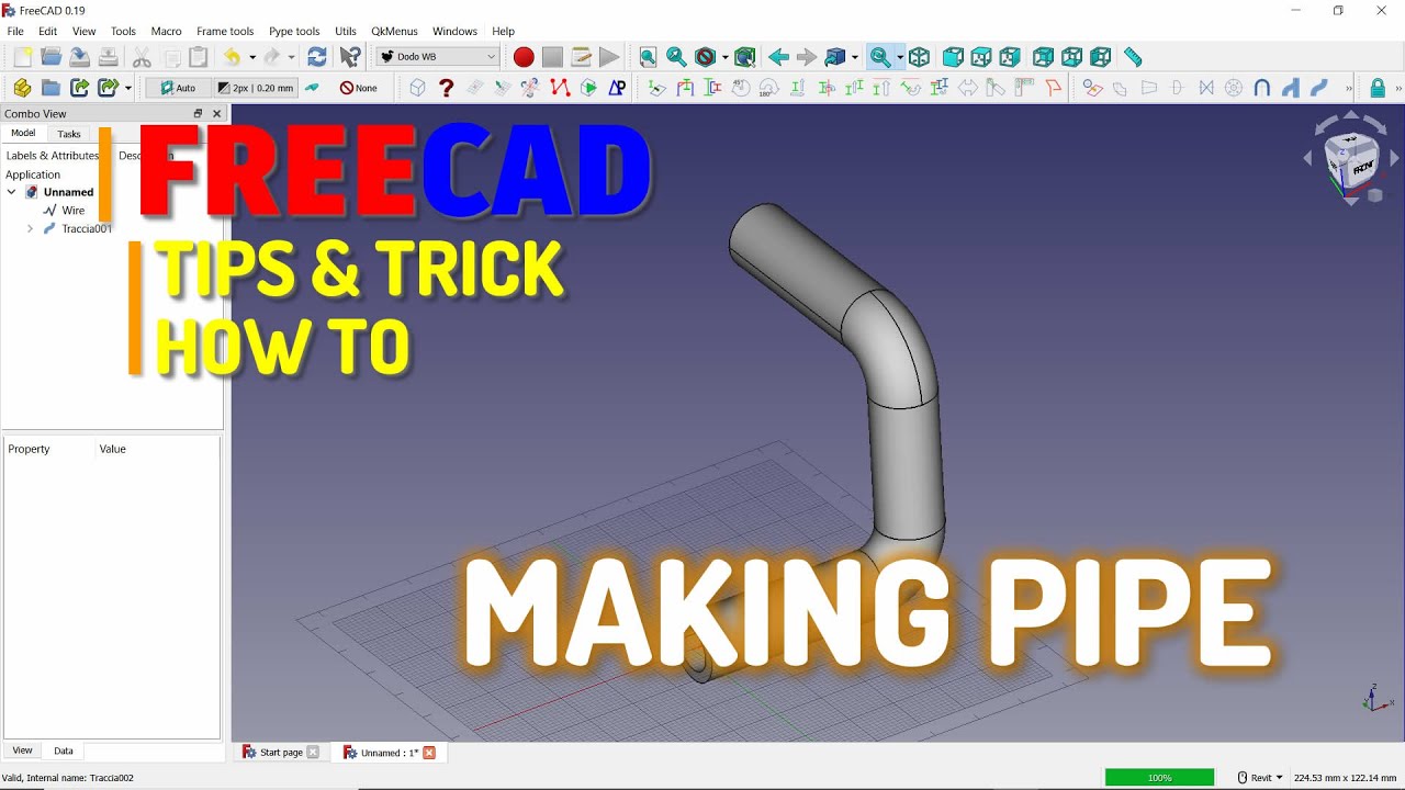FreeCAD: как сделать трубу: базовый урок для начинающих
