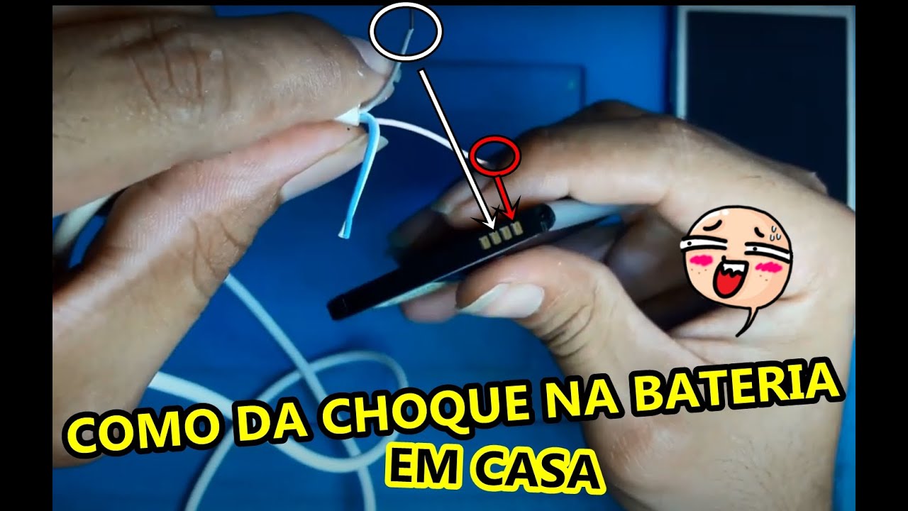 COMO DA CHOQUE NA BATERIA DO CELULAR EM CASA. (SIMPLES)