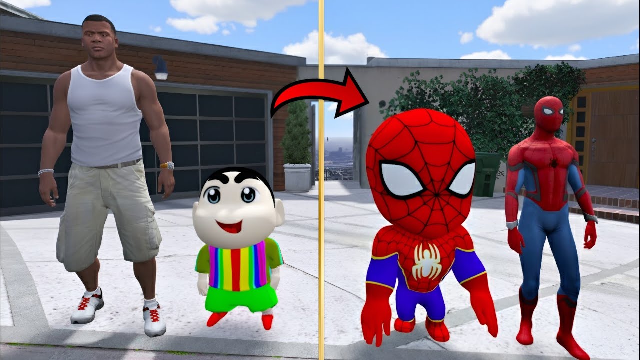 FRANKLIN AND SHINCHAN BECOME SPIDERMAN IN GTA 5