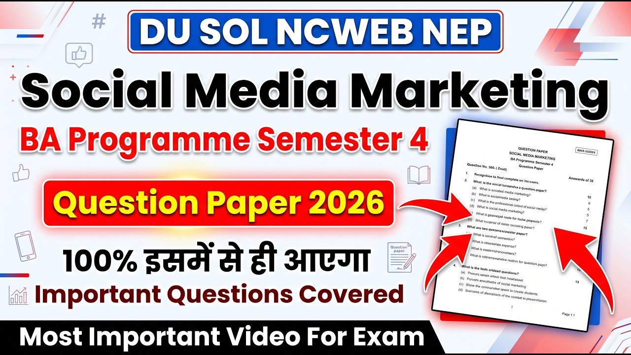 Social Media Marketing BA Programme Semester 4 Question paper 🗞️
