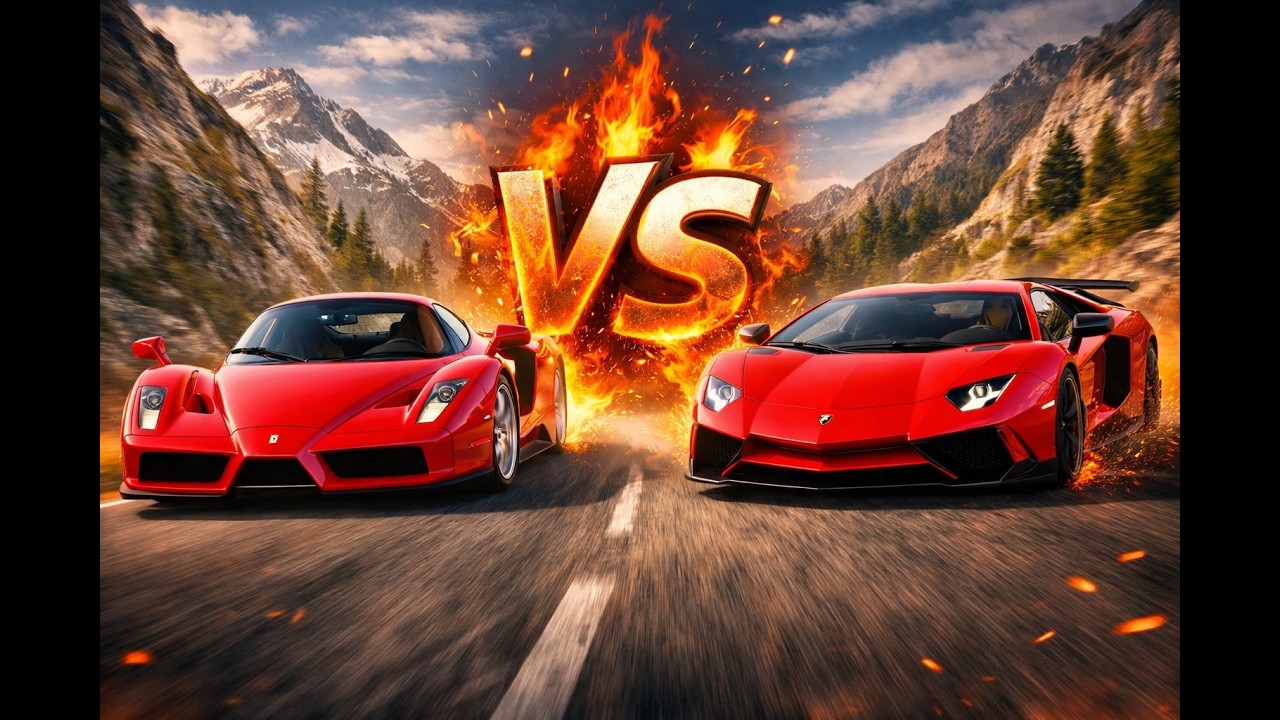 “V12 CANAVARLARI!” 😈🔥Ferrari Enzo  vs Lamborghini SV – Hangisi Daha Hızlı? 😱
