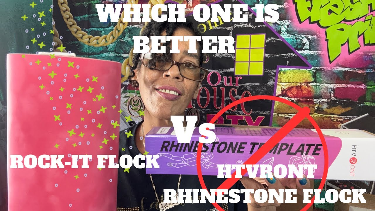 Let’s compare RHINESTONE TEMPLATE MATERIAL HTVRONT Vs ROCK-IT FLOCK #htvront  #rockitflock