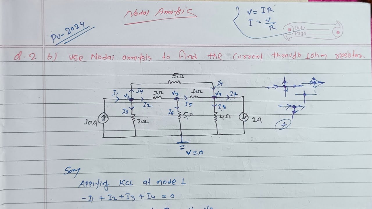 Bachelor of engineering 1st sem basic electrical engineering unit-2 Nodal Analysis numerical type-1.