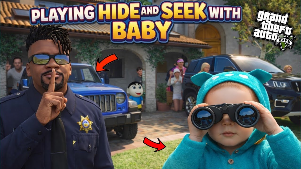 GTA 5: Franklin Family Playing Hide & Seek With Baby 1st Time In New House to Shinchan😉Ps gamester 