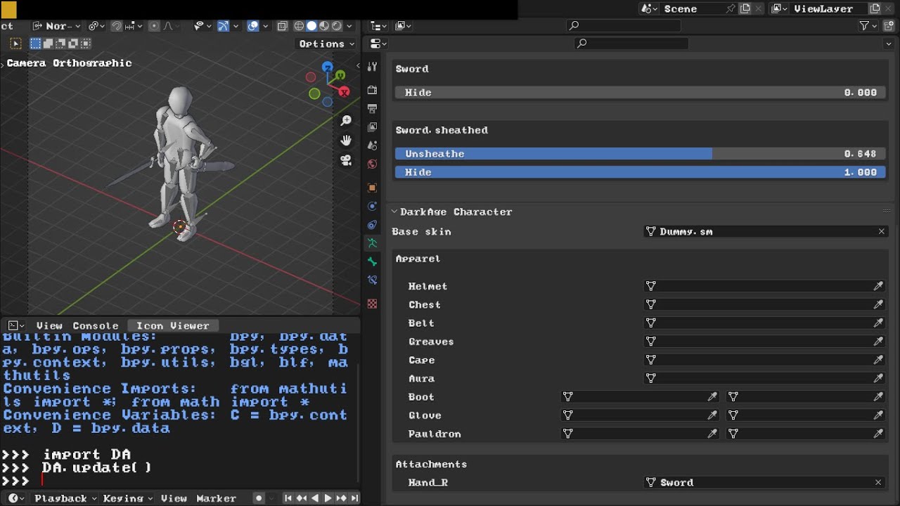 Armature attachments && multi-object animation