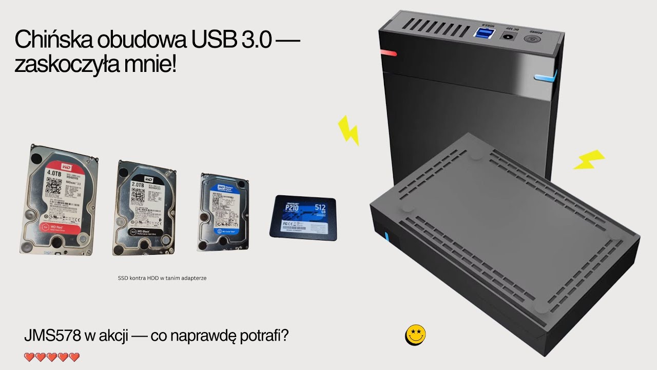 Tania obudowa USB 3.0 na dysk 3,5” — testy HDD vs SSD + rozbiórka