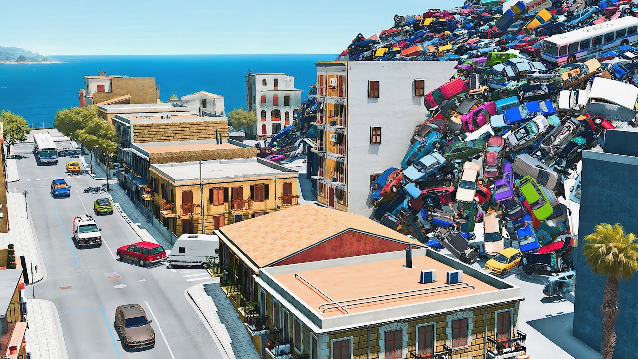 FLOOD OF CARS │ Unstoppable BeamNG.Drive Disaster