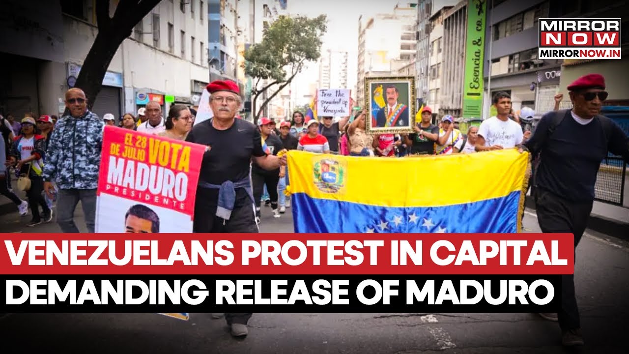 Venezuelans Protest In Capital Caracas Demanding Release Of President Maduro From US Arrest