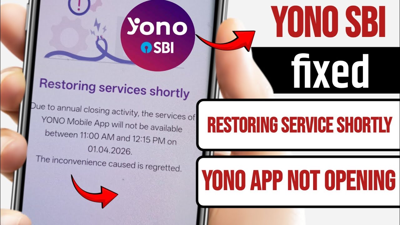 Yono sbi Restoring services shortly | yono sbi app not opening today | yono sbi due to annual closin