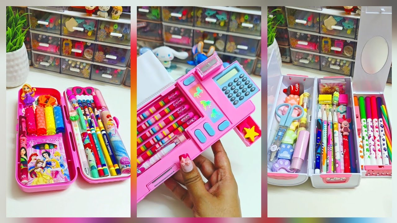 ASMR Filling jumbo mechanical pencil box with cute stationery ✨️ 💕 lot of new stationery items 💖🌈✌🏻
