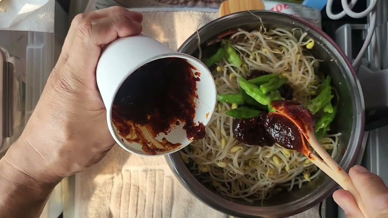 25톤화물차에서 볶아먹은 콩나물대패삼겹볶음(2025년11월29일)