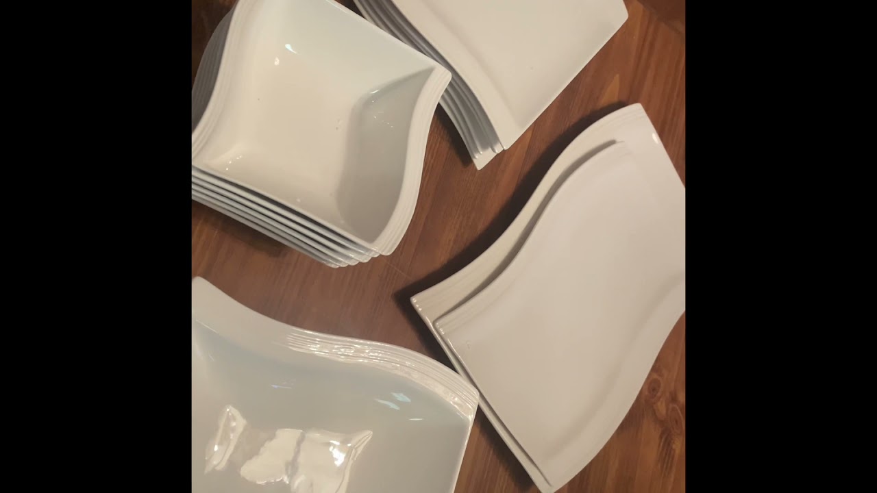 Malacasa Ivory White Porcelain Dinnerware Set 💜Review