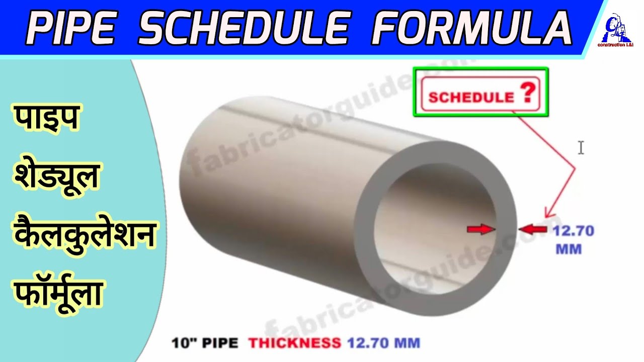 how to find pipe schedule with formula | metal pipe schedule calculation formula