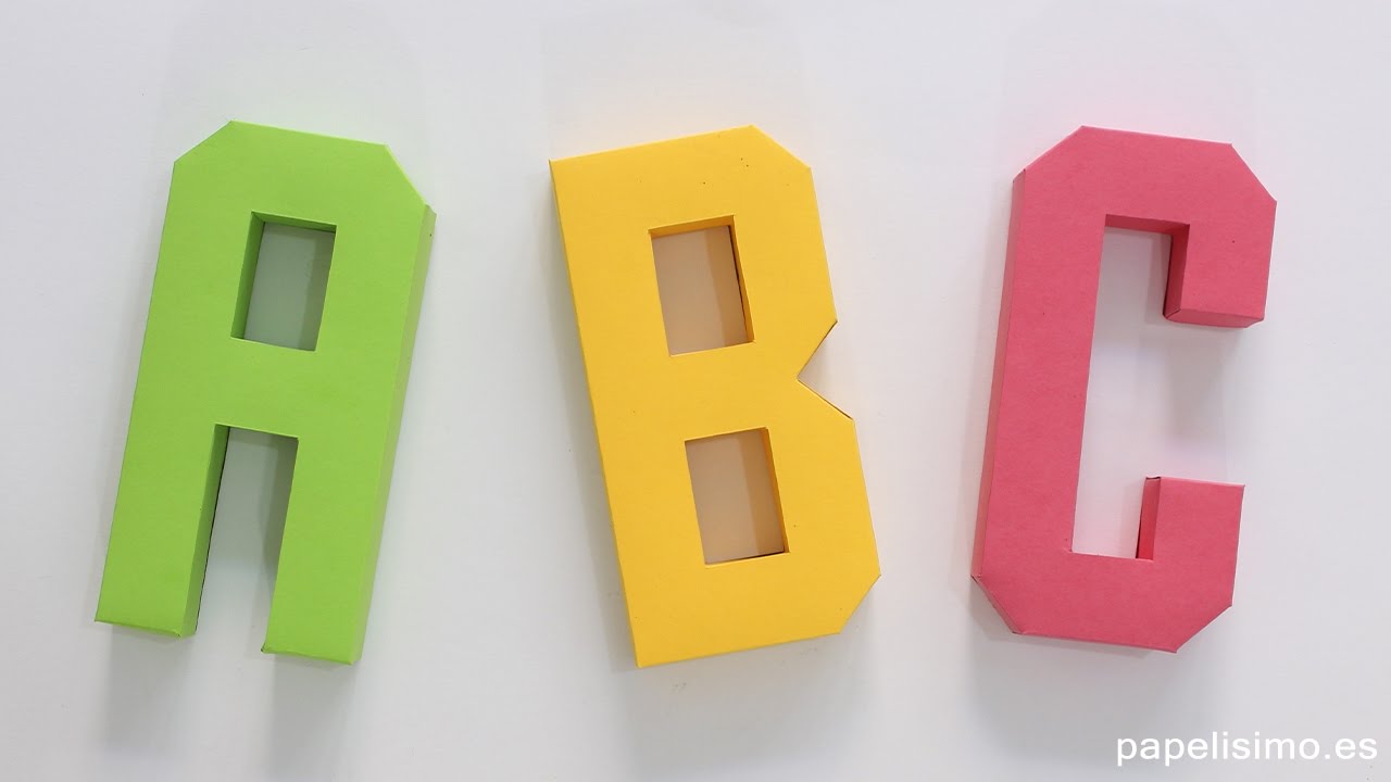 C&oacute;mo hacer letras 3D de papel o cartulina (Plantillas Abecedario A-Z)