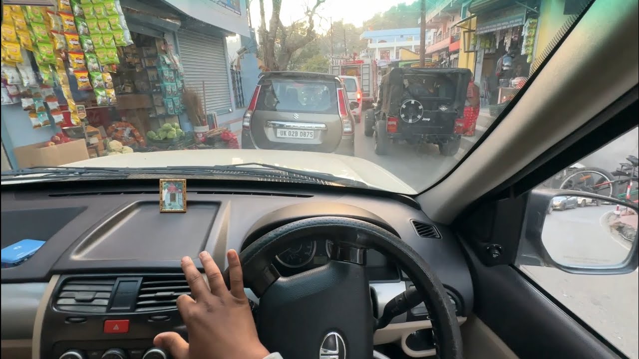 Heavy Traffic POV Driving in hill Narrow road || Long traffic jam in city main road