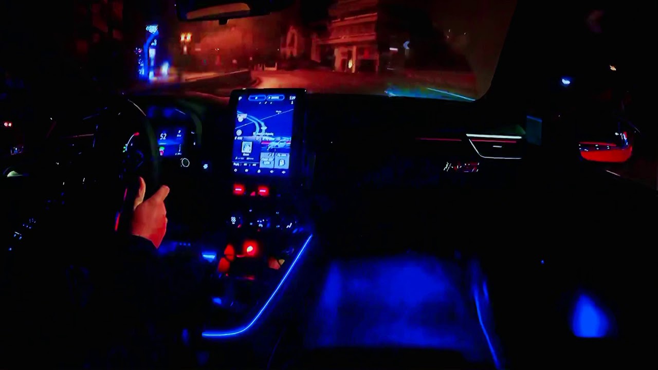 Renault Clio R.S.  line (driving with great LED lighting and the song Low Roar-Bones)